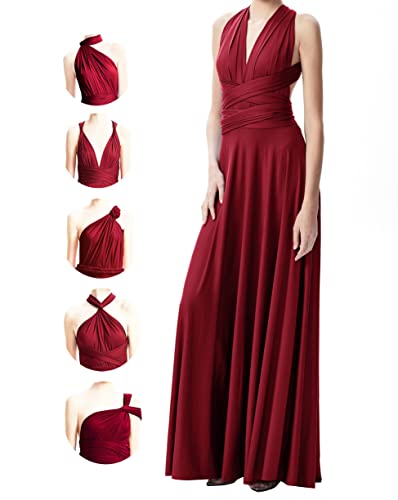 INFIWING Burgundy Bridesmaid Dresses for Wedding, Bridesmaid Dresses Long, Bridesmaid Dresses Plus Size, Infinity Dresses for Bridesmaids